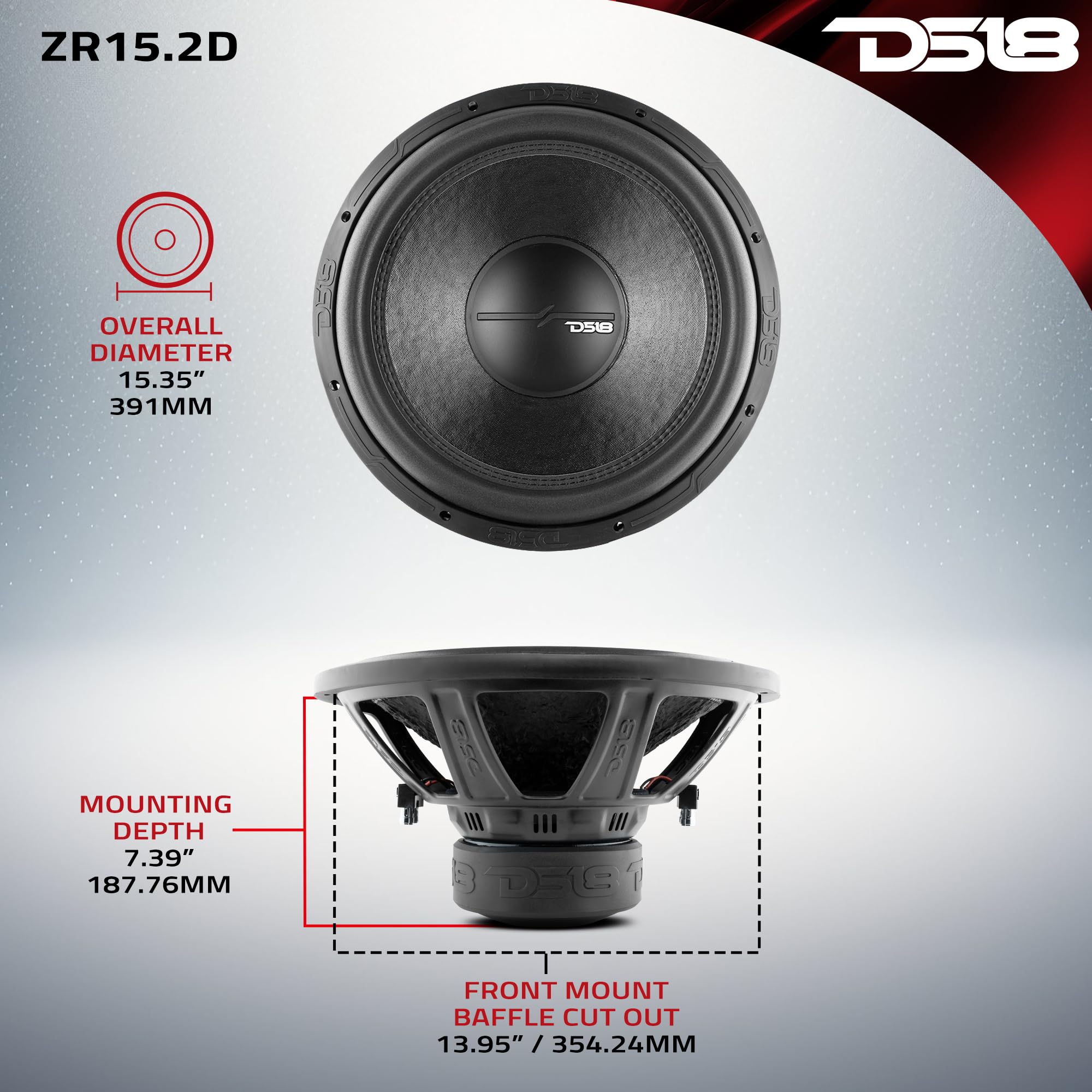 Amazon.co.jp: DS18 ZR15.2D Elite-Z 15インチ カーサブウーファー